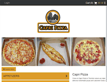 Tablet Screenshot of capripizzathornton.com